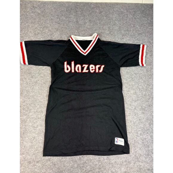 Vintage Portland Trail Blazer NBA Jersey Shirt Mens Large Black Sand Knit - Picture 1 of 5